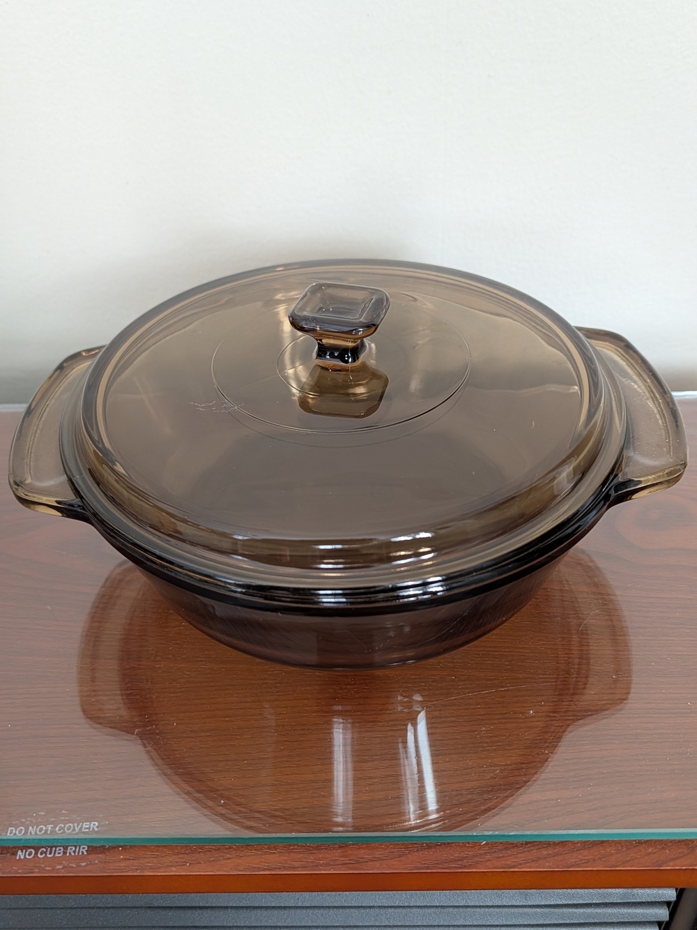 Smoky Brown Glass Casserole with Lid Oven-to-Table Bakeware Ancor Hocking 1.5 Qt